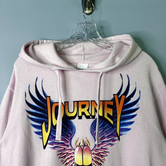 Journey Pale Pink Scarab Logo Hoodie Sweatshirt Women's Size L Stadium Rock Band - Picture 4 of 11